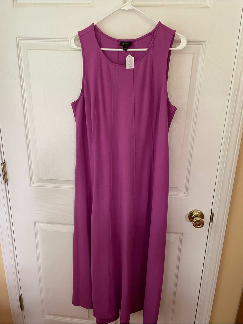 J. Jill Wearever Purple Seamed A-Line Maxi Dress Size M Stretch Jersey